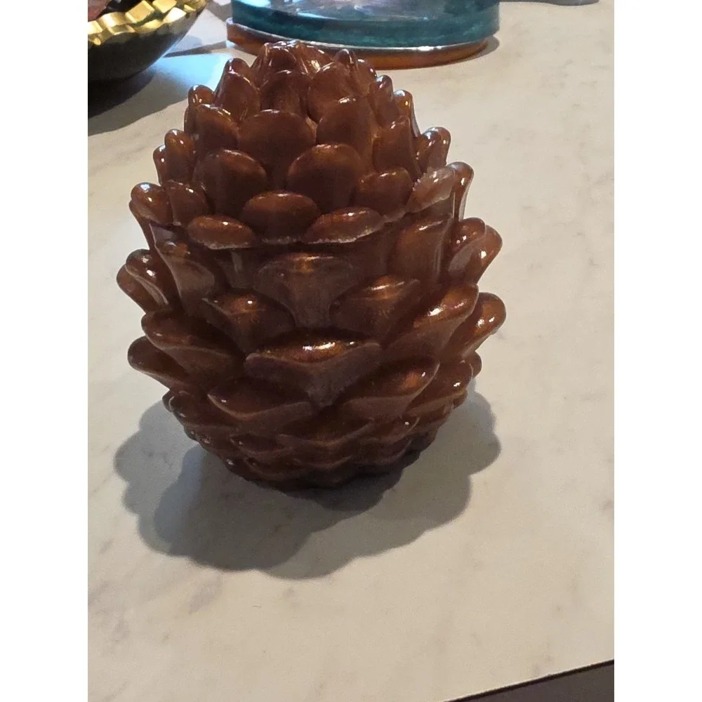Handmade Resin Pinecone Jar‎ 3.5x4 Inches